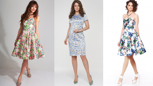 Платья на выпускной с цветочным принтом