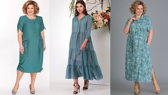 Платья цвета морской волны