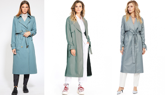 Плащ мятного цвета