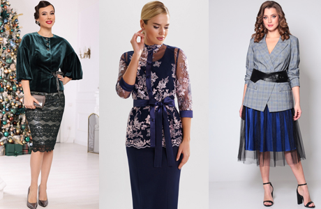 Юбочные костюмы с декором