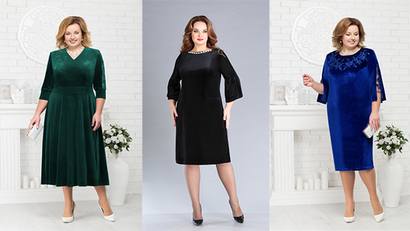 Платья из бархата для женщин старше 45