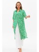 Брючный костюм артикул: 1128 зеленый (принт)/молочный от Anastasia - вид 13
