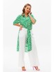 Брючный костюм артикул: 1128 зеленый (принт)/молочный от Anastasia - вид 18