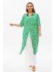 Брючный костюм артикул: 1128 зеленый (принт)/молочный от Anastasia - вид 7