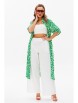 Брючный костюм артикул: 1128 зеленый (принт)/молочный от Anastasia - вид 8