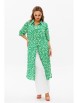 Брючный костюм артикул: 1128 зеленый (принт)/молочный от Anastasia - вид 11