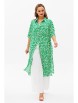 Брючный костюм артикул: 1128 зеленый (принт)/молочный от Anastasia - вид 1