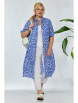 Брючный костюм артикул: 1129 синий (принт)/белый от Anastasia - вид 3