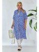 Брючный костюм артикул: 1129 синий (принт)/белый от Anastasia - вид 5
