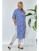 Брючный костюм артикул: 1129 синий (принт)/белый от Anastasia - вид 6
