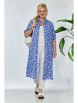 Брючный костюм артикул: 1129 синий (принт)/белый от Anastasia - вид 1