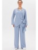 Брючный костюм артикул: 1206 голубой меланж/полоска от Anastasia - вид 1