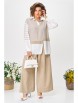 Брючный костюм артикул: 1242 молочно-бежевый от Anastasia - вид 16