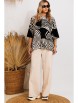 Брючный костюм артикул: 1246 бежево-черный+светло-бежевый от Anastasia - вид 5