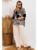 Брючный костюм артикул: 1246 бежево-черный+светло-бежевый от Anastasia - вид 6