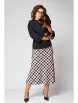 Юбочный костюм артикул: 1284 черный/клетка от Anastasia - вид 8