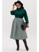 Юбочный костюм артикул: 1304 изумрудный/гусиная лапка от Anastasia - вид 4