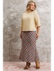 Юбочный костюм артикул: 1174 сливочный/клетка от Anastasia - вид 5