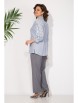 Брючный костюм артикул: М1413БрПн голубой+серый от Лилиана - вид 2
