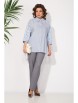 Брючный костюм артикул: М1413БрПн голубой+серый от Лилиана - вид 1