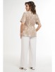 Брючный костюм артикул: 2337 бежевый+молоко от AlaniCollection - вид 2