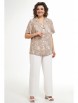 Брючный костюм артикул: 2337 бежевый+молоко от AlaniCollection - вид 5