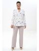 Брючный костюм артикул: 2502 белый, бежевый от AlaniCollection - вид 4