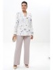 Брючный костюм артикул: 2502 белый, бежевый от AlaniCollection - вид 6