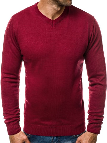 OZONEE O/KV04 SWETER MĘSKI BORDOWY