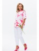Брючный костюм артикул: М-164/1 бело-розовый от Мублиз - вид 12