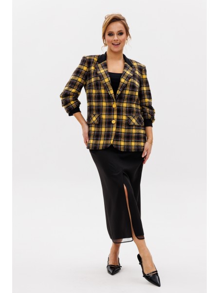 М-239 желтая клетка+черная юбка