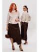 Юбочный костюм артикул: М-302 беж+шоколад от Мублиз - вид 20