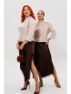 Юбочный костюм артикул: М-302 беж+шоколад от Мублиз - вид 21