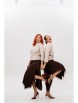 Юбочный костюм артикул: М-302 беж+шоколад от Мублиз - вид 26