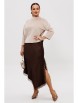 Юбочный костюм артикул: М-302 беж+шоколад от Мублиз - вид 7