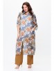 Брючный костюм артикул: 144 горчица/мультиколор от OVERYOU - вид 1