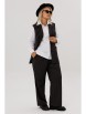 Брючный костюм артикул: М223 черно-белый полоска от OVERYOU - вид 8