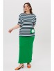 Юбочный костюм артикул: 1405 зеленый, полоска от Мишель Шик - вид 6