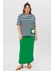 Юбочный костюм артикул: 1405 зеленый, полоска от Мишель Шик - вид 1