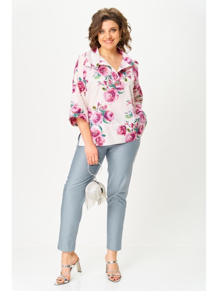 1412 цветочный принт, серый