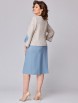 Юбочный костюм артикул: 1210-1 бежево-голубой от МишельСтиль - вид 2