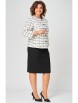 Юбочный костюм артикул: 861+557 бело-черный от БелЭльСтиль - вид 1