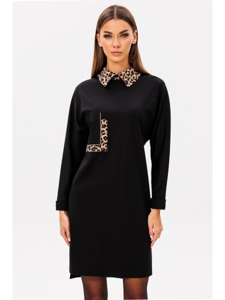 803 черный с леопардом