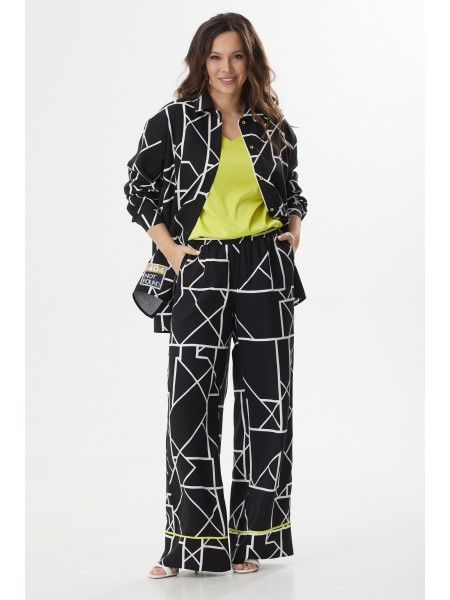 2428 черно-белый+салатовый