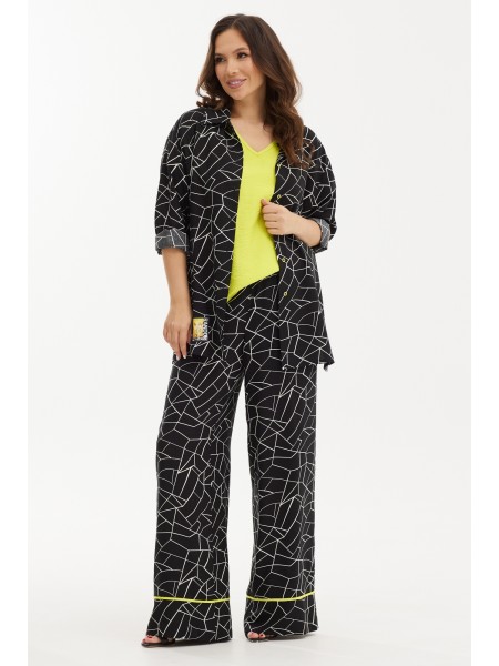 2428 черно-белый+салатовый