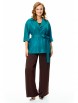 Брючный костюм артикул: М-7682 бирюза-шоколад от T&N - вид 1