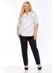 Блузка артикул: 4066 белая с темно-синим принтом от Abbi - вид 13
