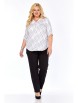 Блузка артикул: 4066 белая с темно-синим принтом от Abbi - вид 17