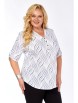 Блузка артикул: 4066 белая с темно-синим принтом от Abbi - вид 4