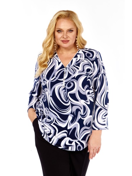 4071 сине-серо-белый принт